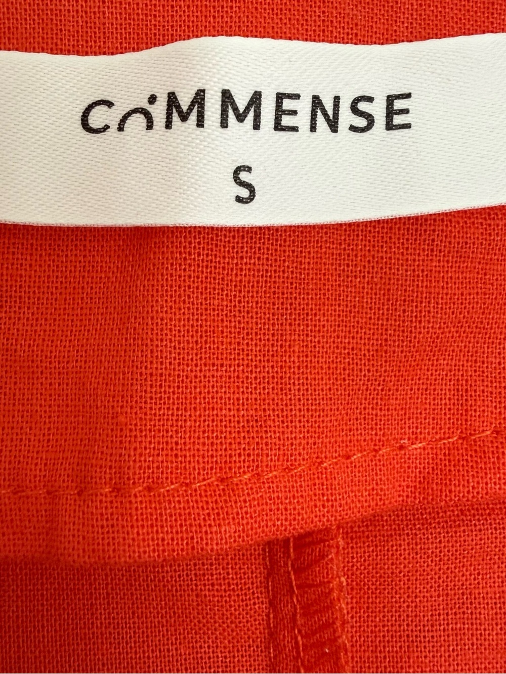 Orange Commense Cotton Linen Blend Belted Two Piece Wide Leg Pants Set Size S - Picture 2 of 4
